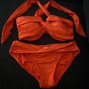 Orange Seafolly Bikini Set with versatile Top.